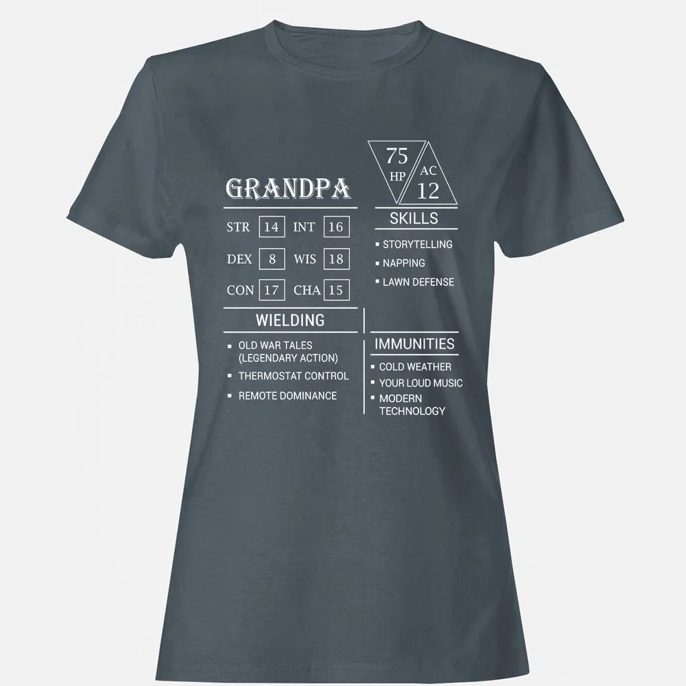 Grandpa Stats Women's T-Shirt - Charcoal - 3