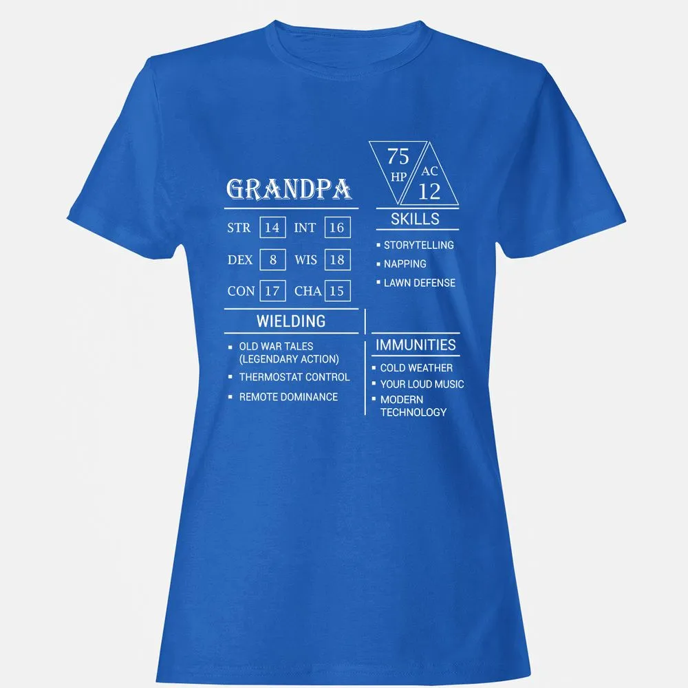 Grandpa Stats Women's T-Shirt - Royal - 14