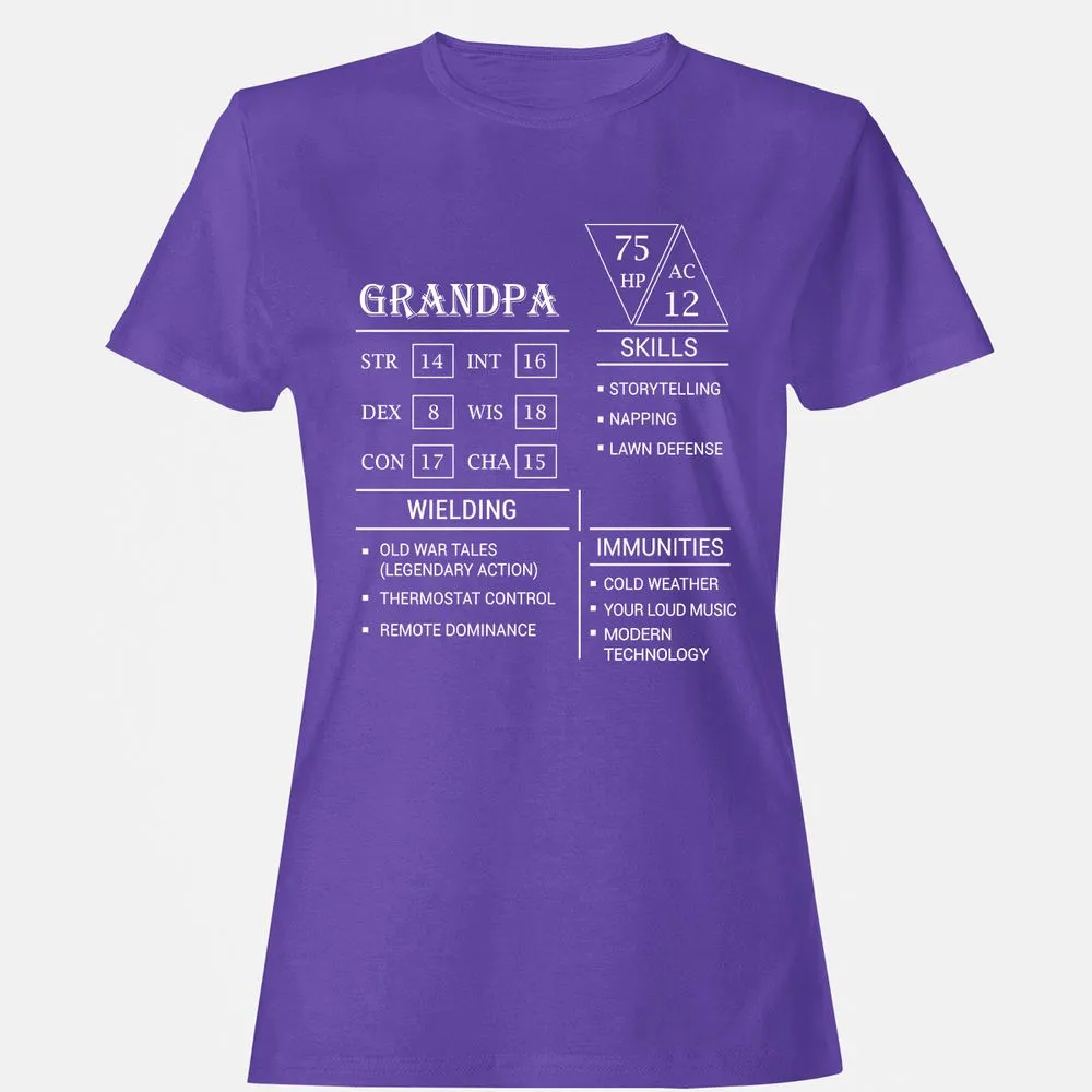Grandpa Stats Women's T-Shirt - Purple - 12