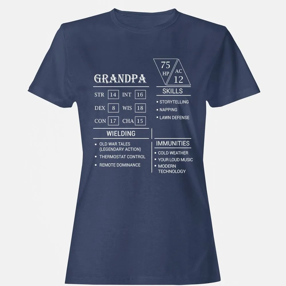 Grandpa Stats Women's T-Shirt - Navy - 10