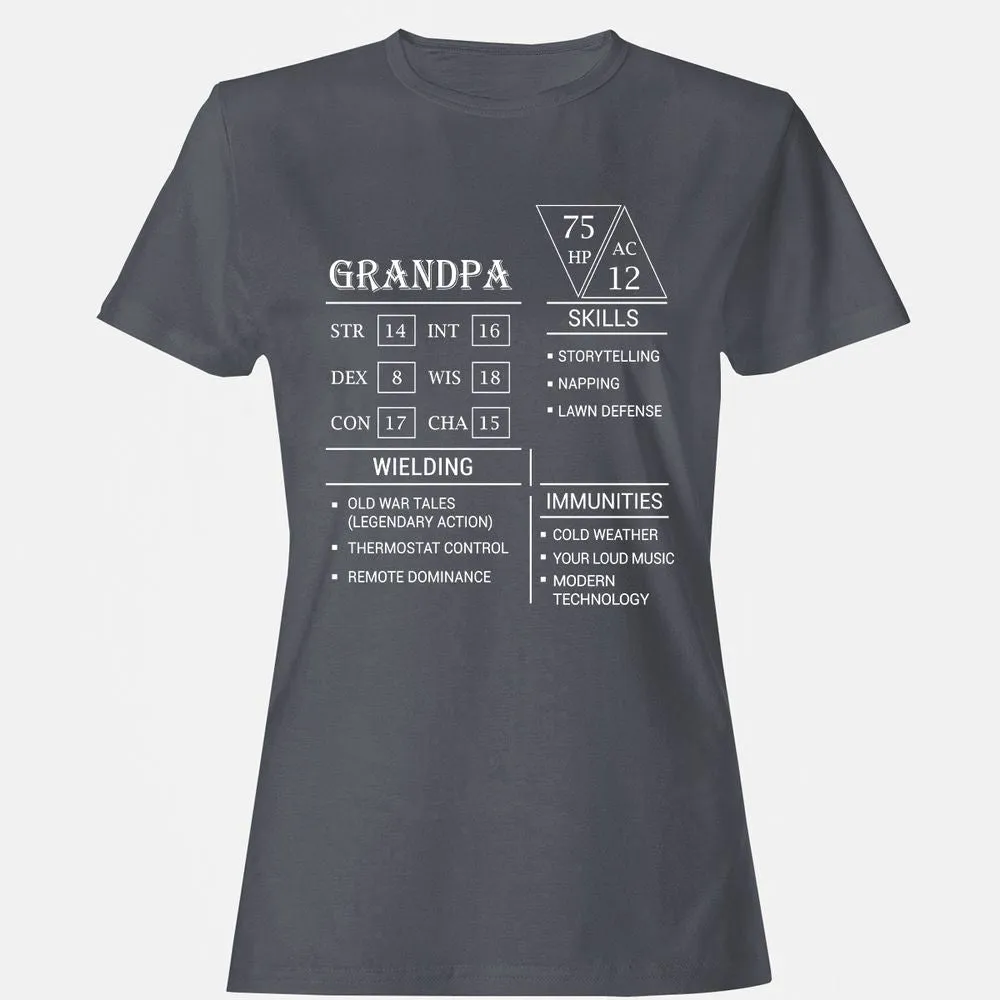 Grandpa Stats Women's T-Shirt - Dark Heather - 5