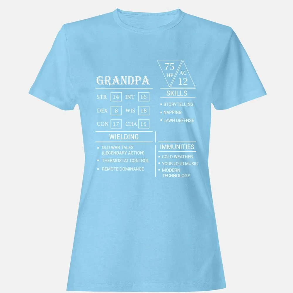 Grandpa Stats Women's T-Shirt - Light Blue - 8
