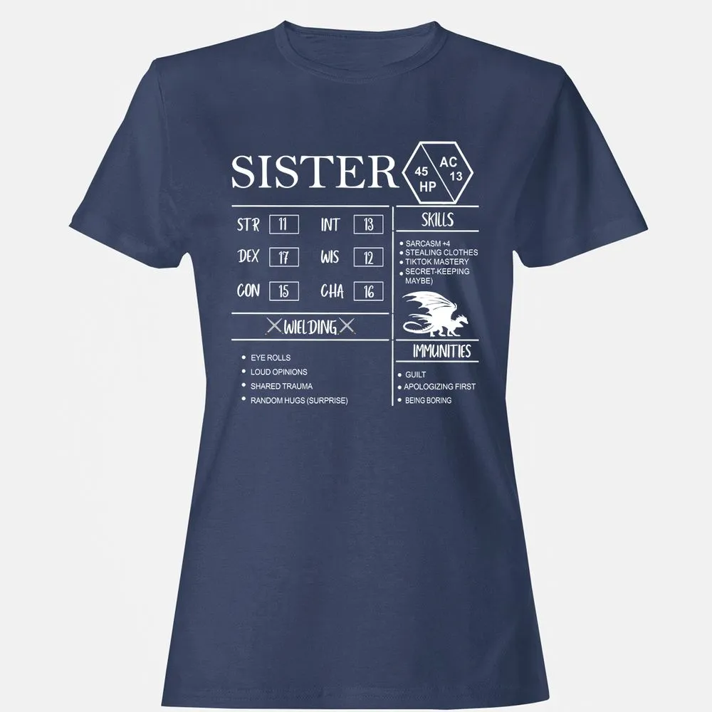 Sister Stats Women's T-Shirt - Navy - 10