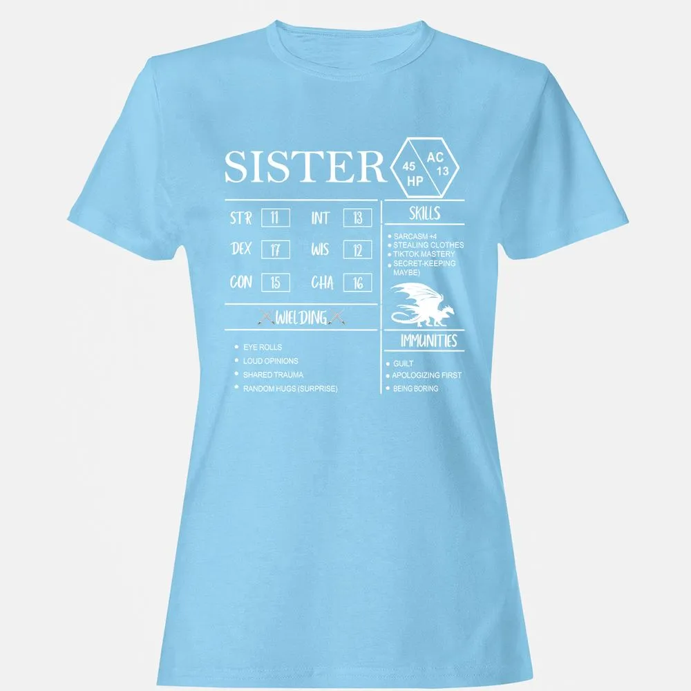 Sister Stats Women's T-Shirt - Light Blue - 8