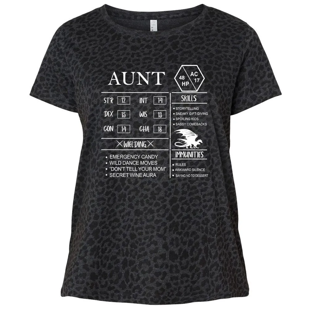 Aunt Stats Ladies Curvy Jersey - Black Leopard - 11