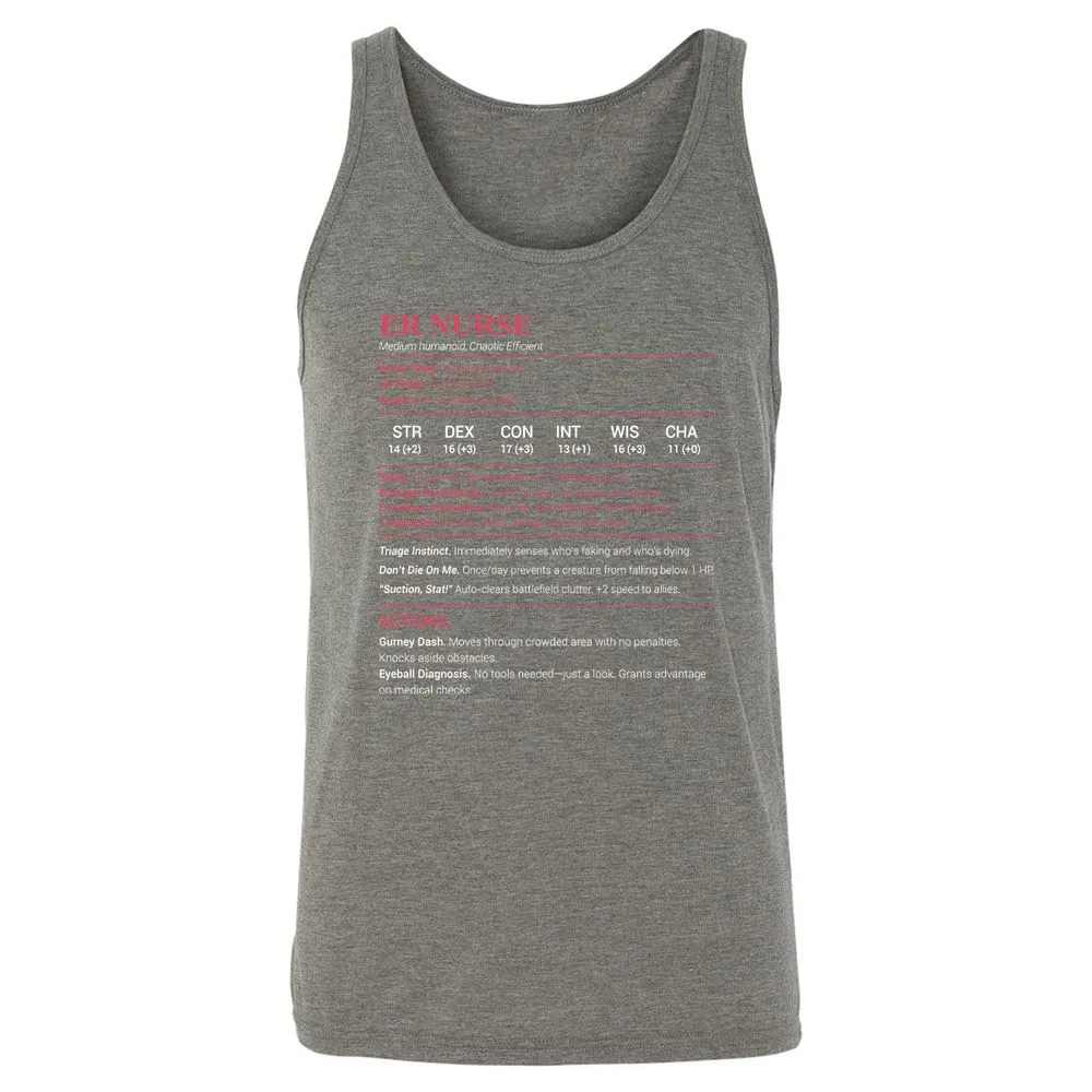 ER Nurse Unisex Jersey Tank - Grey Triblend - 8