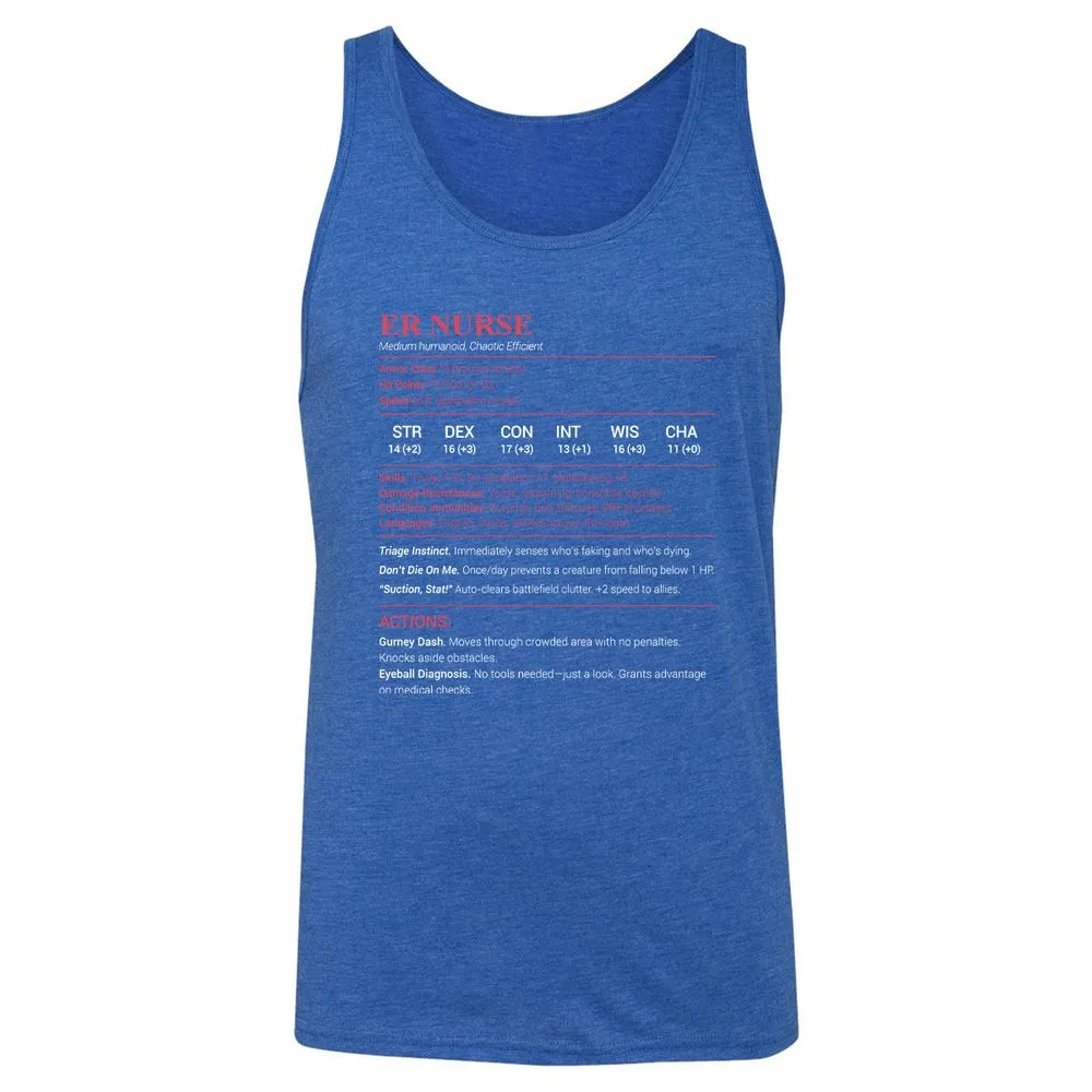 ER Nurse Unisex Jersey Tank - True Royal Triblend - 12