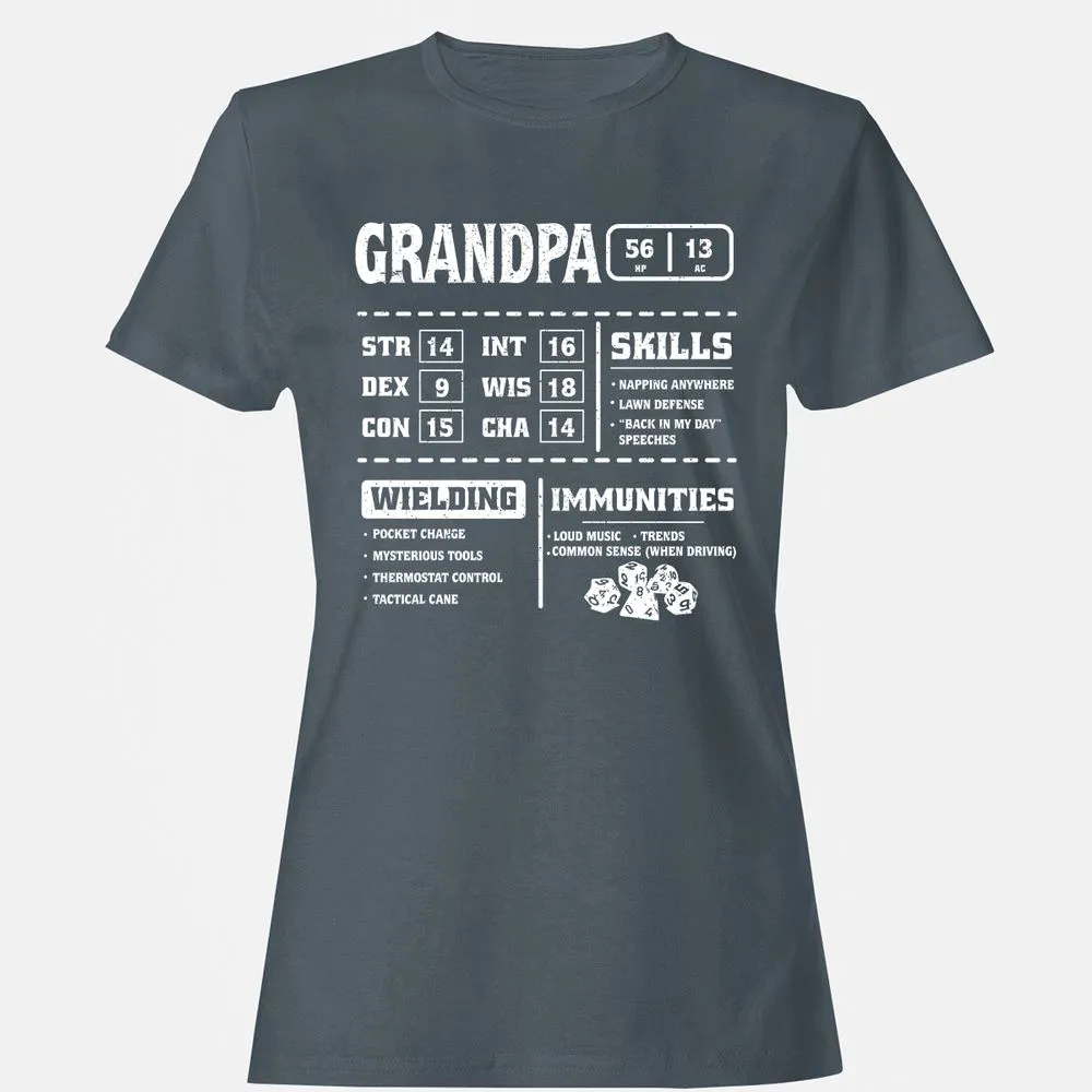 Grandpa Stats 2 Women's T-Shirt - Charcoal - 3