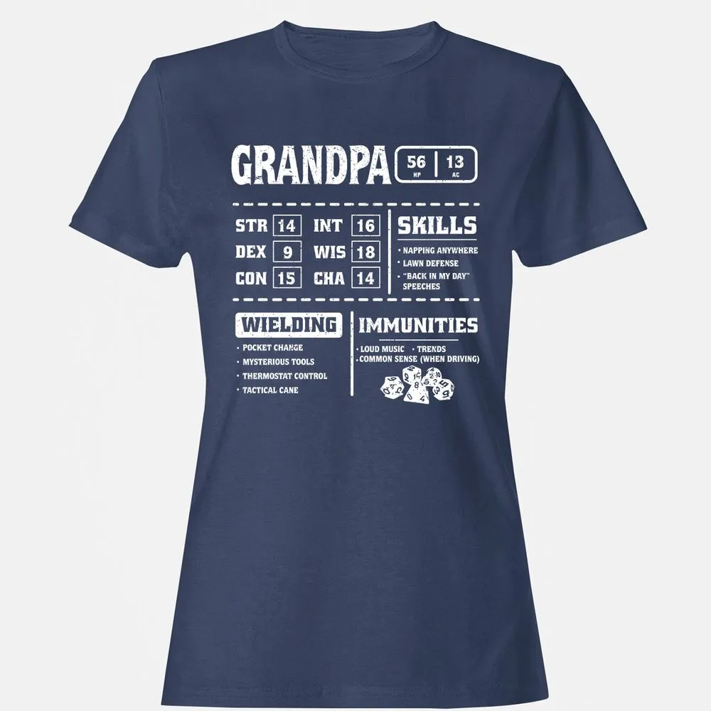 Grandpa Stats 2 Women's T-Shirt - Navy - 10