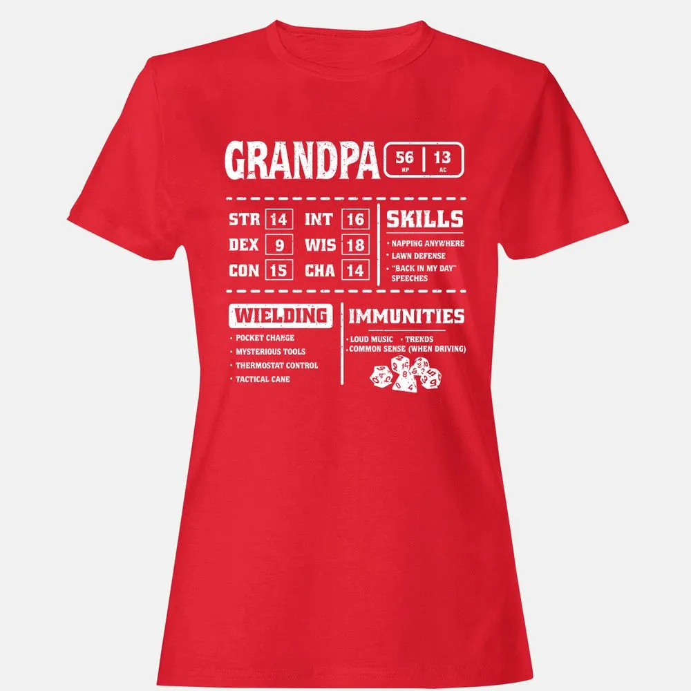 Grandpa Stats 2 Women's T-Shirt - Red - 13