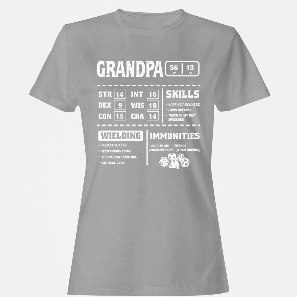 Grandpa Stats 2 Women's T-Shirt - Sport Grey - 15