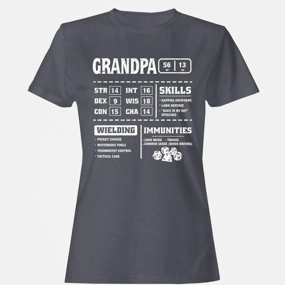 Grandpa Stats 2 Women's T-Shirt - Dark Heather - 5