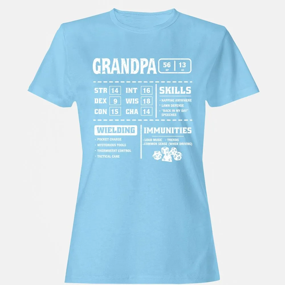 Grandpa Stats 2 Women's T-Shirt - Light Blue - 8