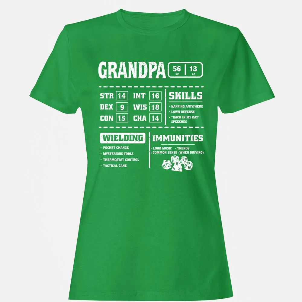 Grandpa Stats 2 Women's T-Shirt - Irish Green - 7