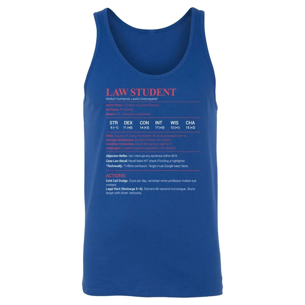 Law Student Unisex Jersey Tank - True Royal - 13