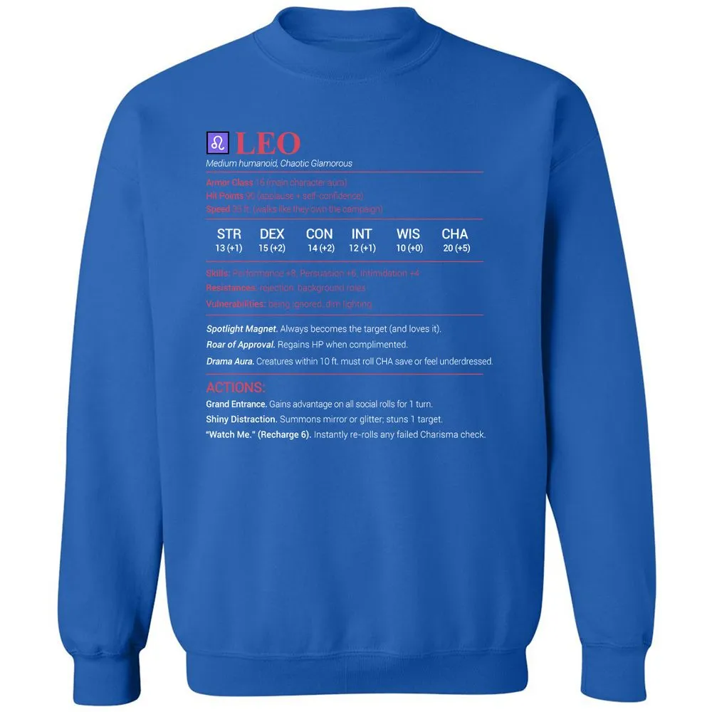 Leo Stats Classic Unisex Sweatshirt - Royal - 9
