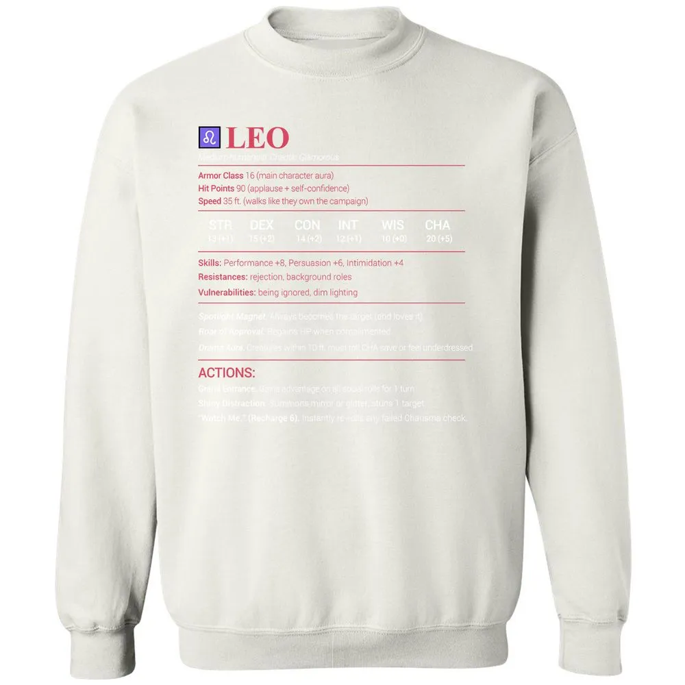 Leo Stats Classic Unisex Sweatshirt - White - 12