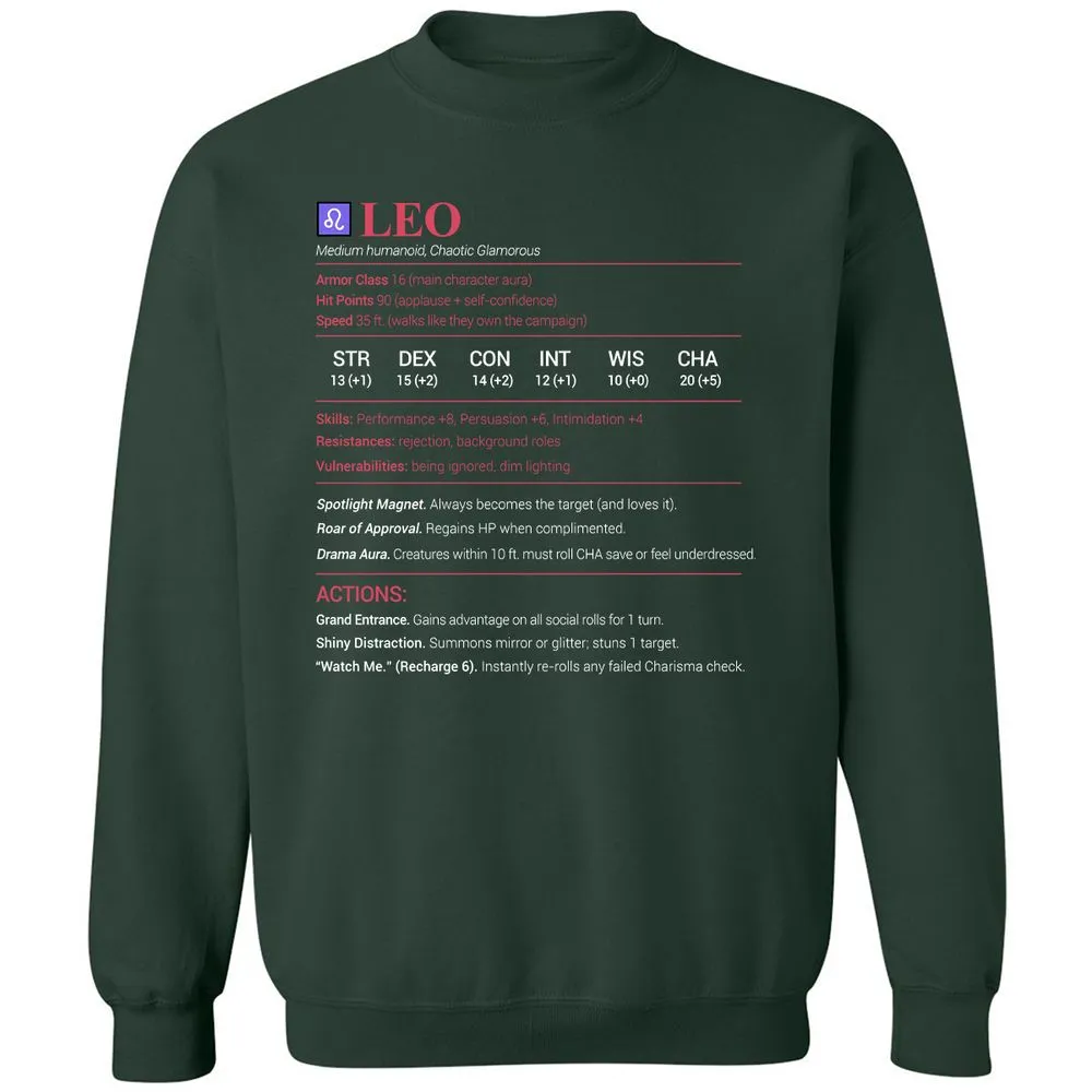 Leo Stats Classic Unisex Sweatshirt - Forest Green - 4