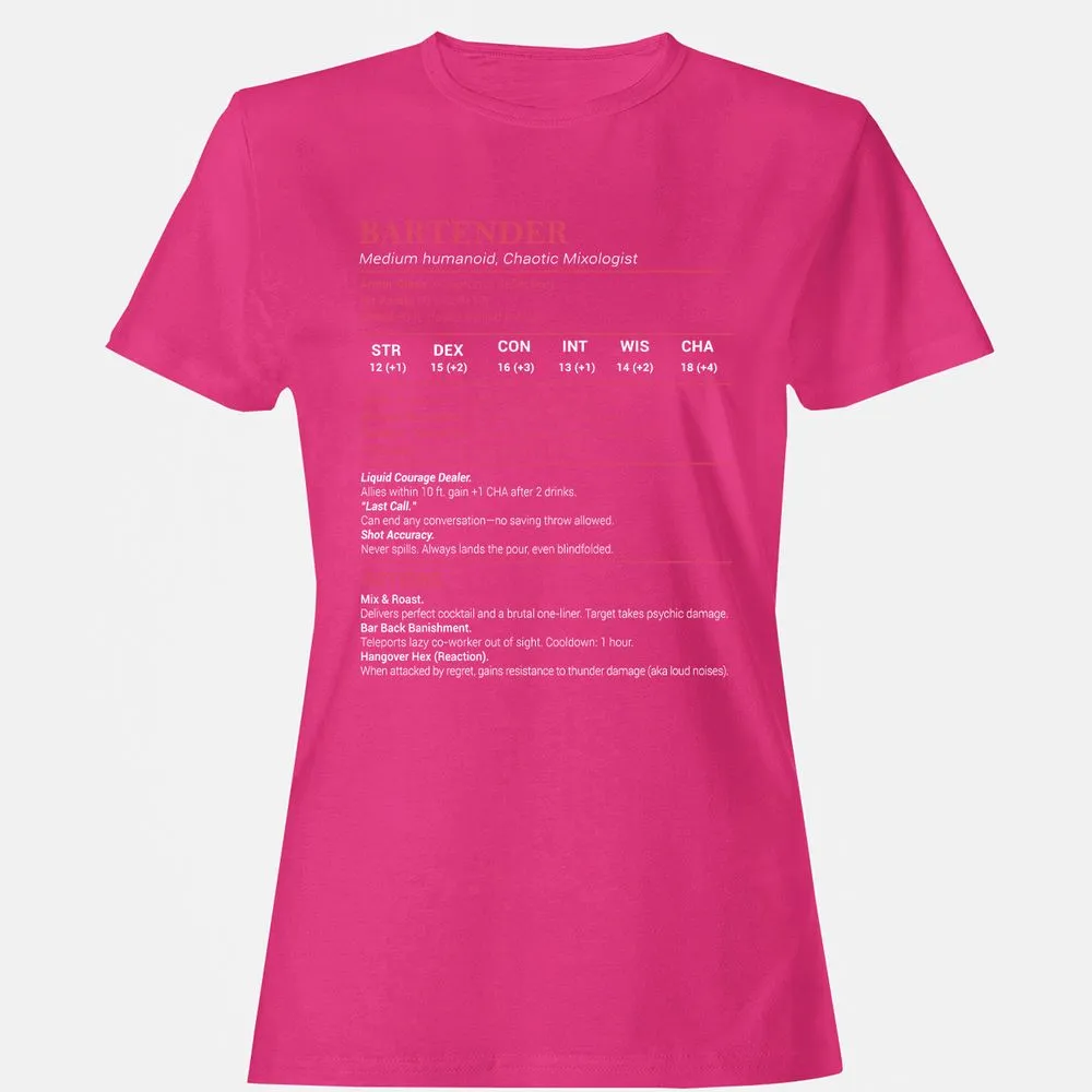 Bartender Stats Women's T-Shirt - Heliconia - 6