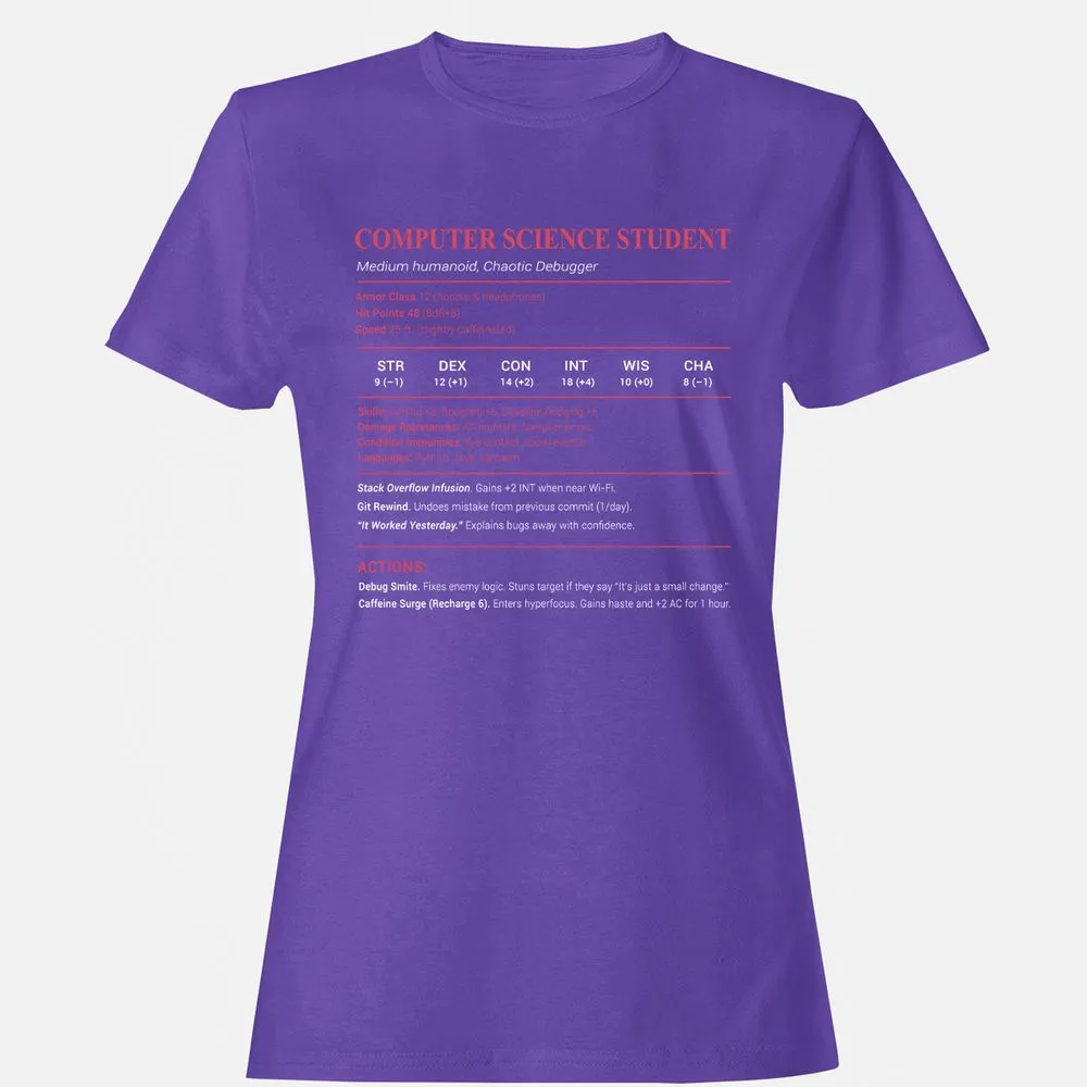 Computer Science Student Women's T-Shirt - Purple - 12