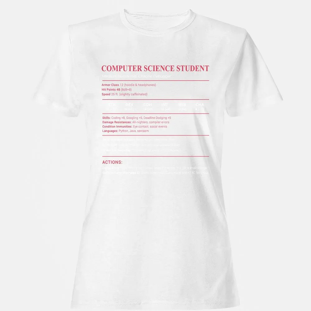 Computer Science Student Women's T-Shirt - White - 16