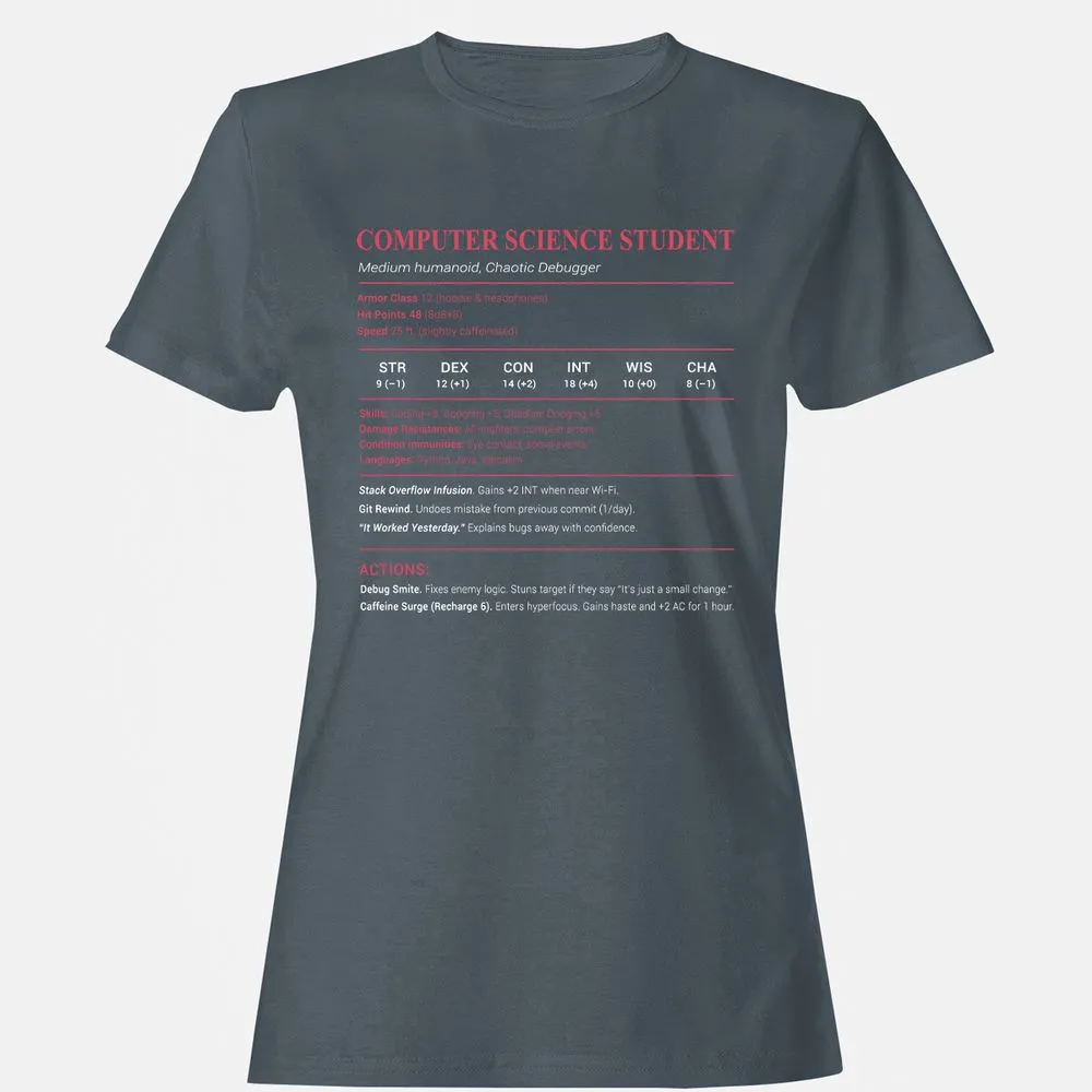 Computer Science Student Women's T-Shirt - Charcoal - 3