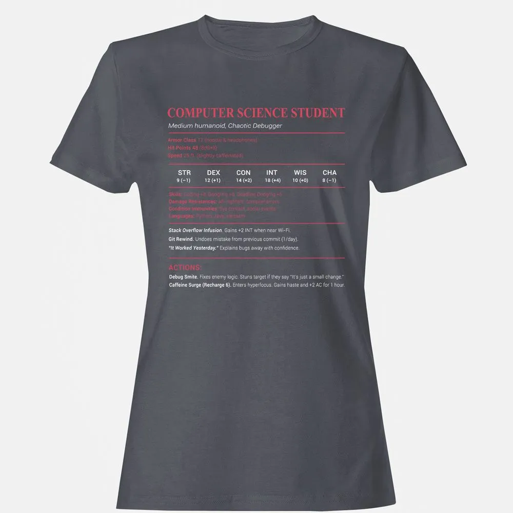 Computer Science Student Women's T-Shirt - Dark Heather - 5