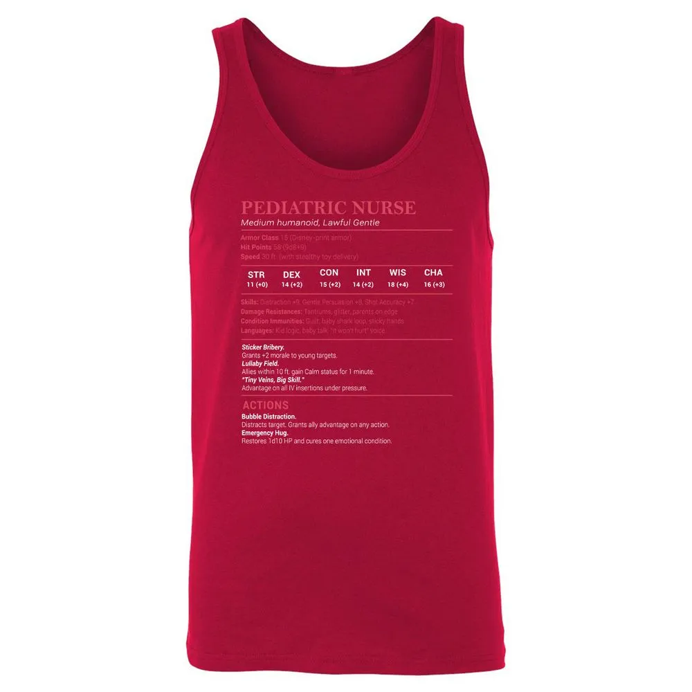 Pediatric Nurse Unisex Jersey Tank - Red - 11