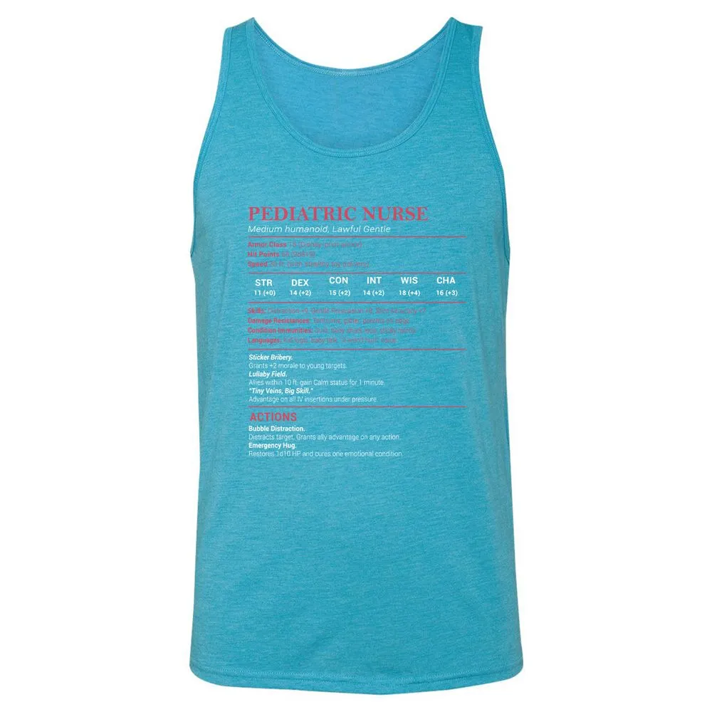 Pediatric Nurse Unisex Jersey Tank - Aqua Triblend - 3
