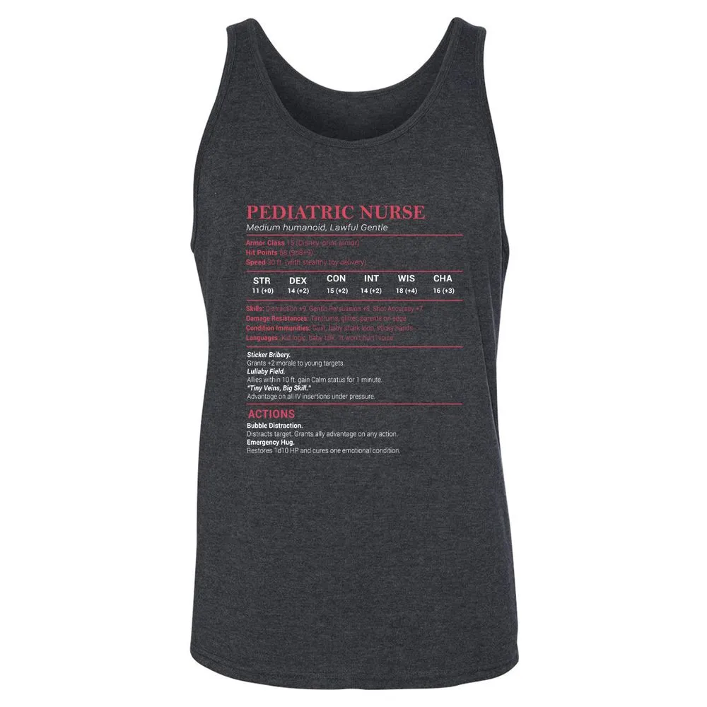 Pediatric Nurse Unisex Jersey Tank - Dark Grey Heather - 6