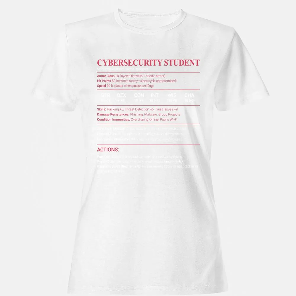 Cybersecurity Student Women's T-Shirt - White - 16