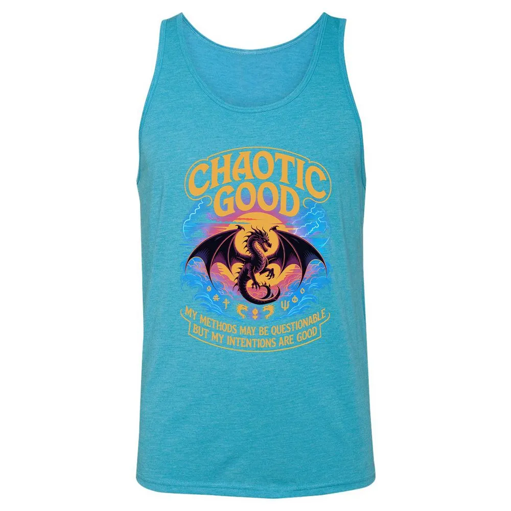Chaotic Good Unisex Jersey Tank - Aqua Triblend - 3