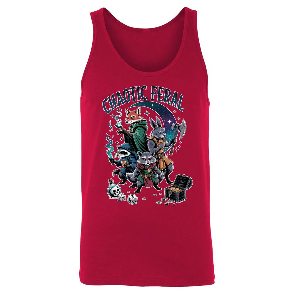 Chaotic Feral Unisex Jersey Tank - Red - 11