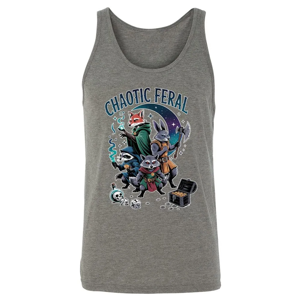Chaotic Feral Unisex Jersey Tank - Grey Triblend - 8