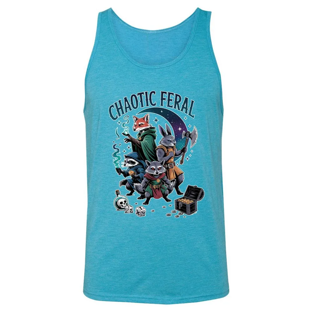 Chaotic Feral Unisex Jersey Tank - Aqua Triblend - 3