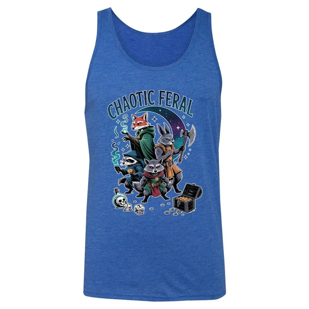 Chaotic Feral Unisex Jersey Tank - True Royal Triblend - 12