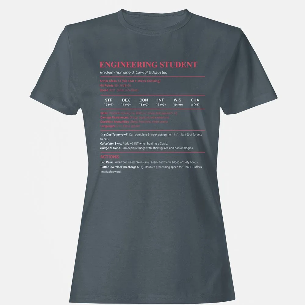 Engineering Student Women's T-Shirt - Charcoal - 3