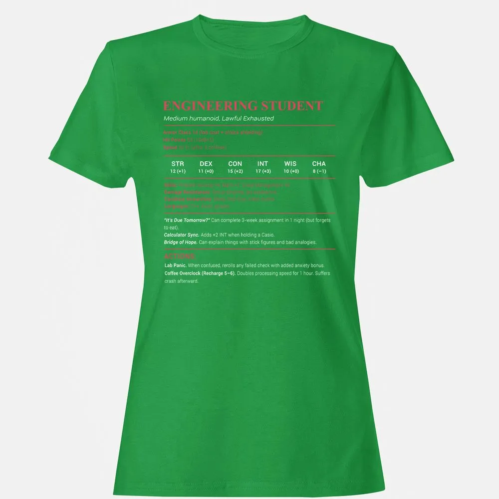 Engineering Student Women's T-Shirt - Irish Green - 7