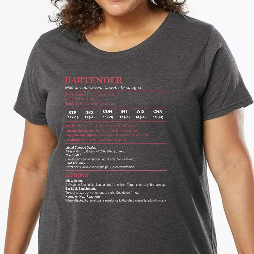 Bartender Stats Ladies Curvy Jersey - model - 0