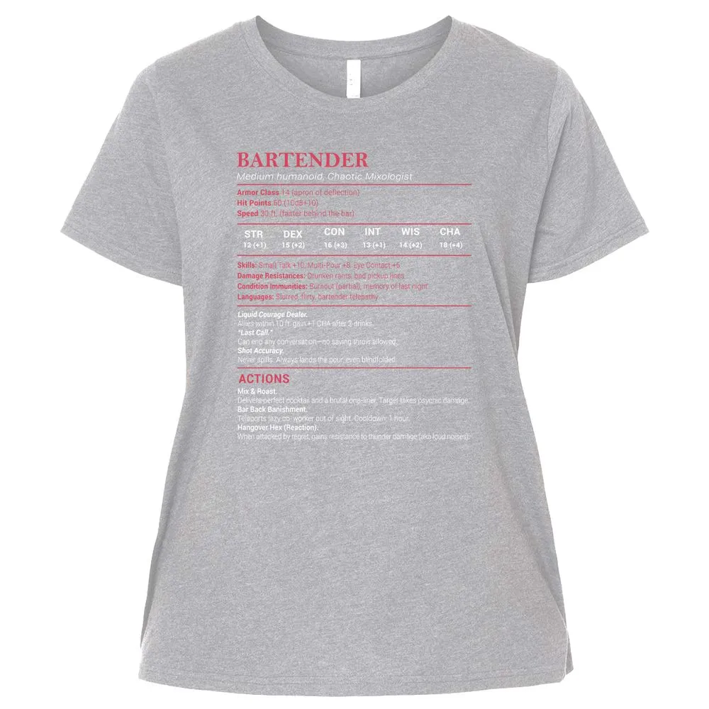 Bartender Stats Ladies Curvy Jersey - Heather - 3