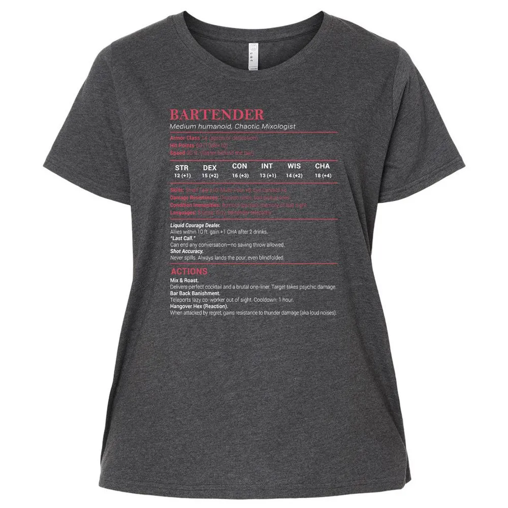 Bartender Stats Ladies Curvy Jersey - Vintage Smoke - 4