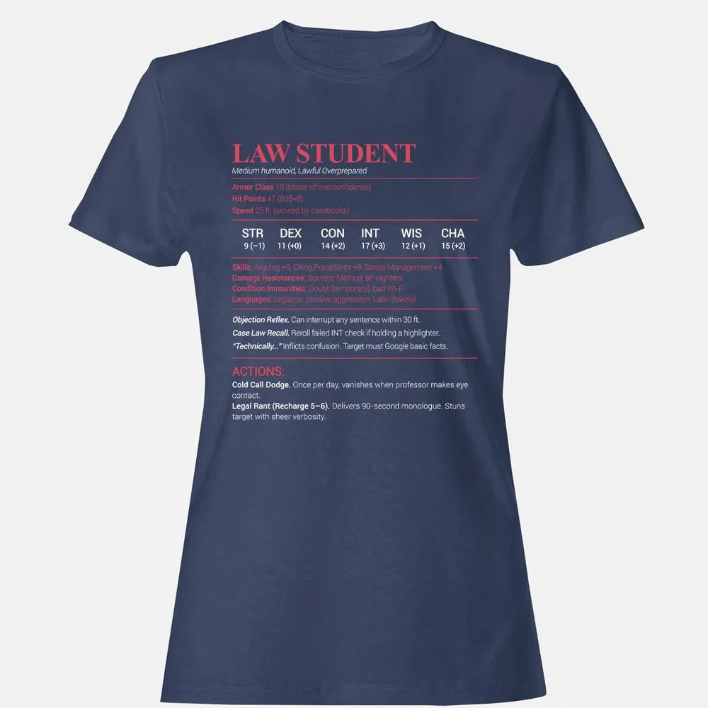 Law Student Women's T-Shirt - Navy - 10