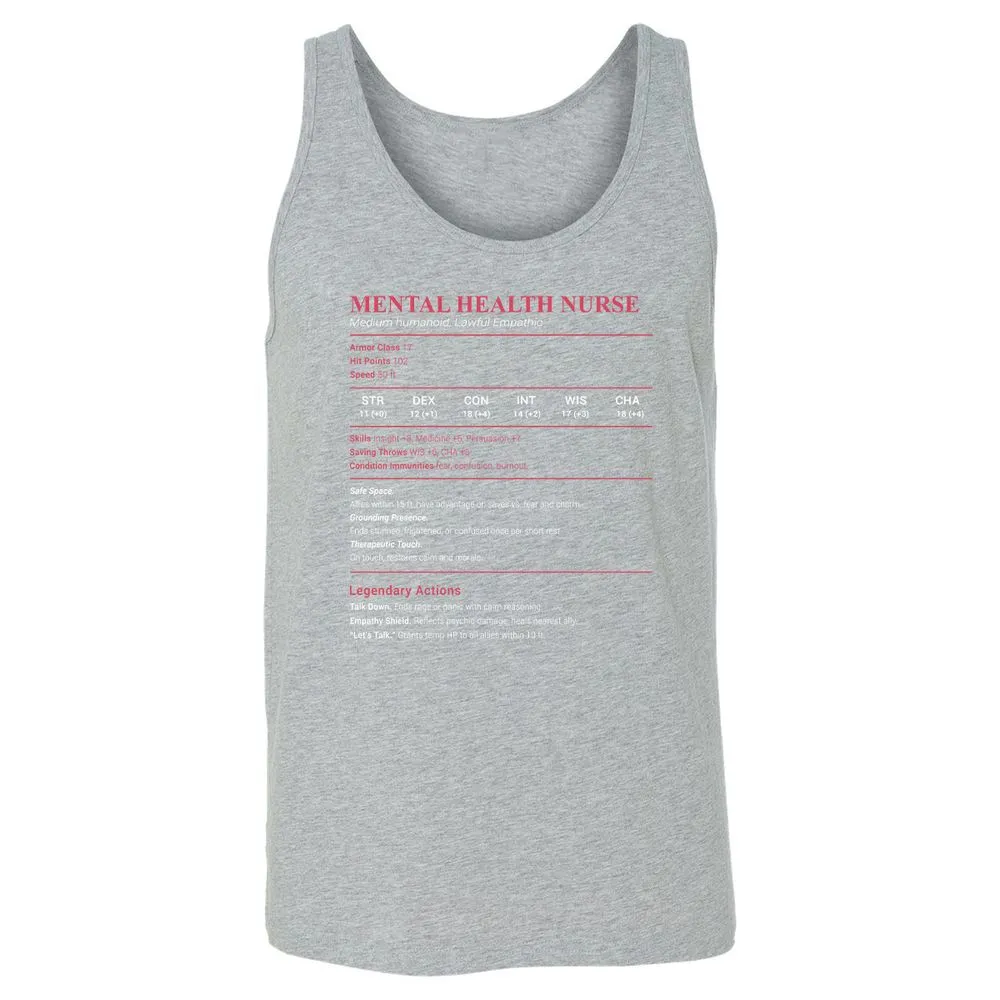 Mental Health Nurse Stats Unisex Jersey Tank - Athletic Heather - 4