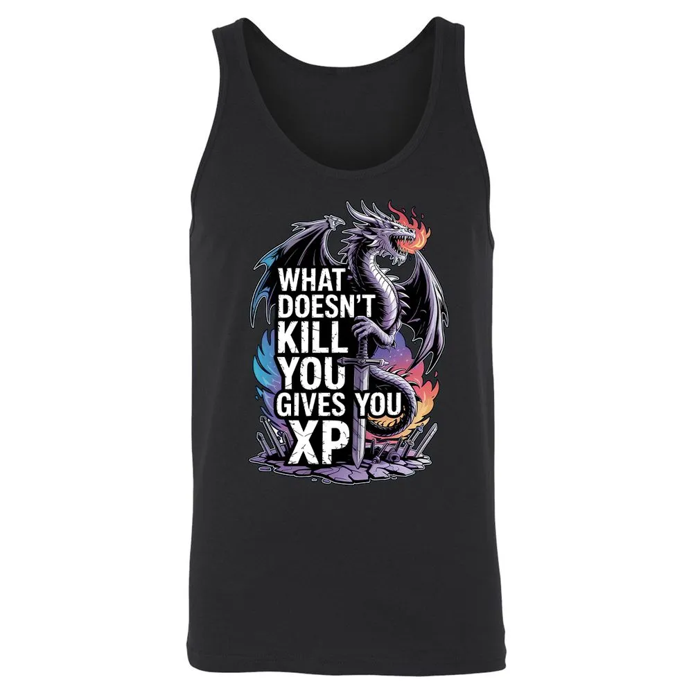 What Doesn't Kill You Dragon Unisex Jersey Tank - Black - 1