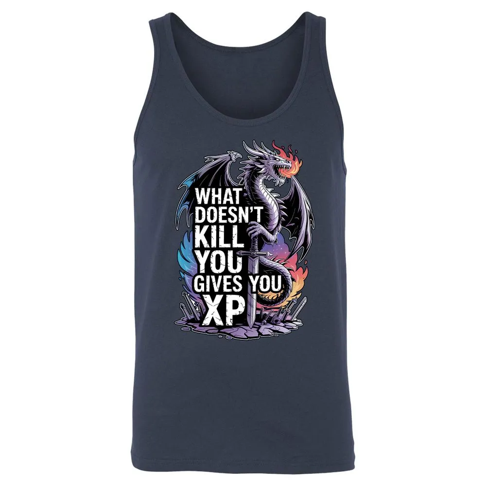 What Doesn't Kill You Dragon Unisex Jersey Tank - Navy - 2