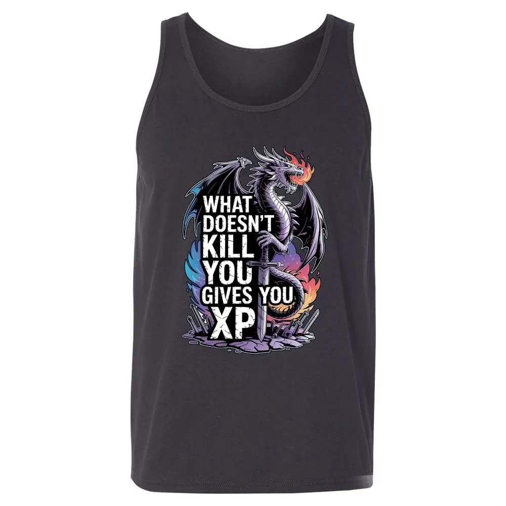What Doesn't Kill You Dragon Unisex Jersey Tank - Dark Grey - 7