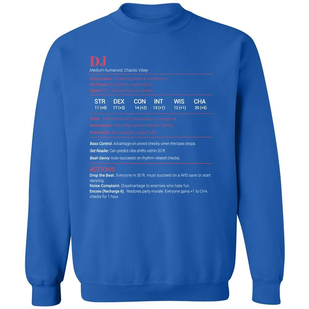 DJ Stats Classic Unisex Sweatshirt - Royal - 9