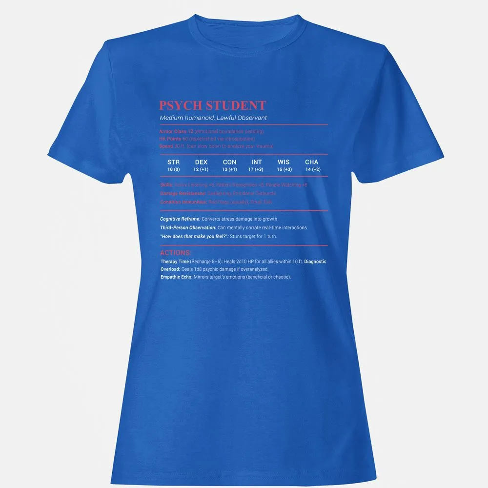Psych Student Women's T-Shirt - Royal - 14