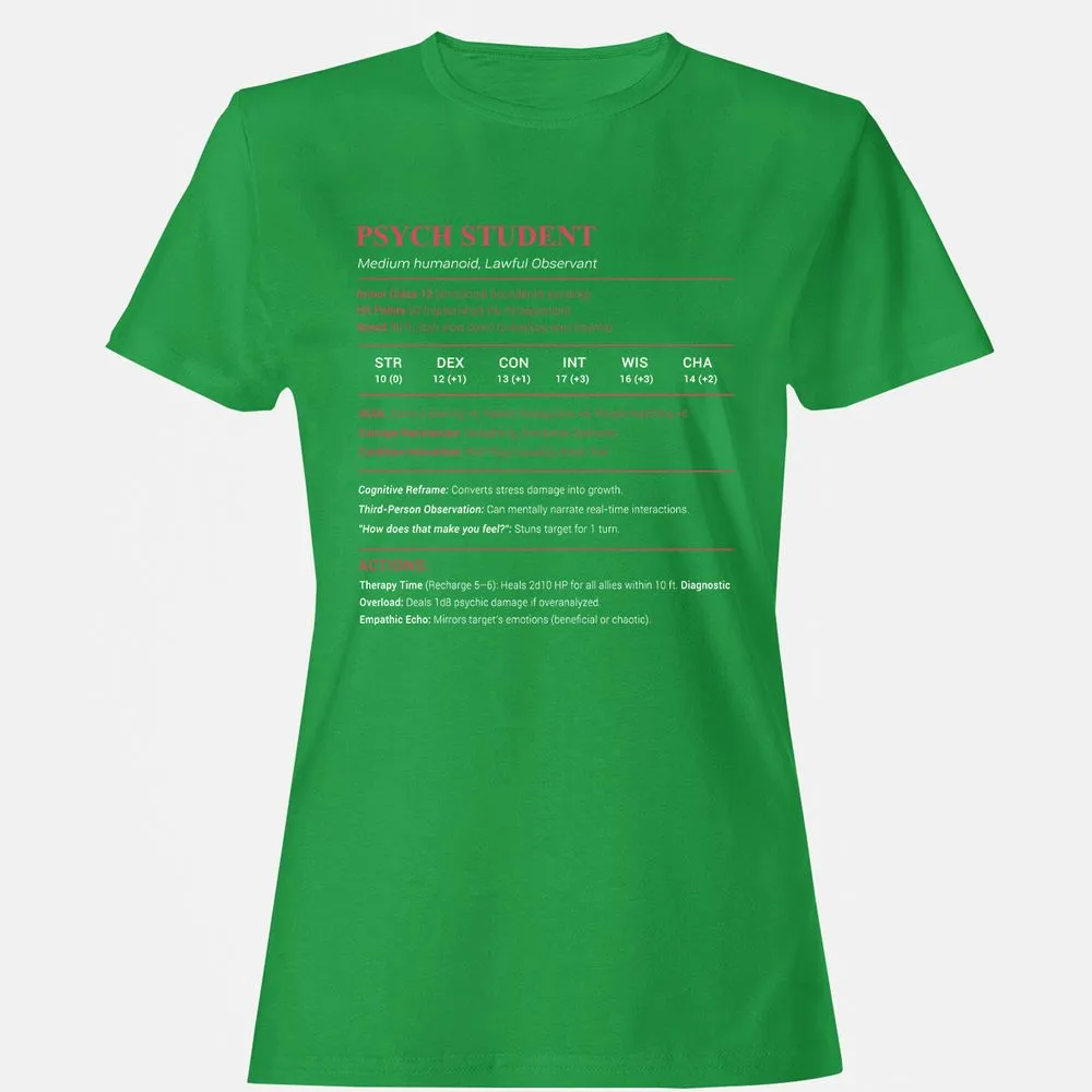 Psych Student Women's T-Shirt - Irish Green - 7