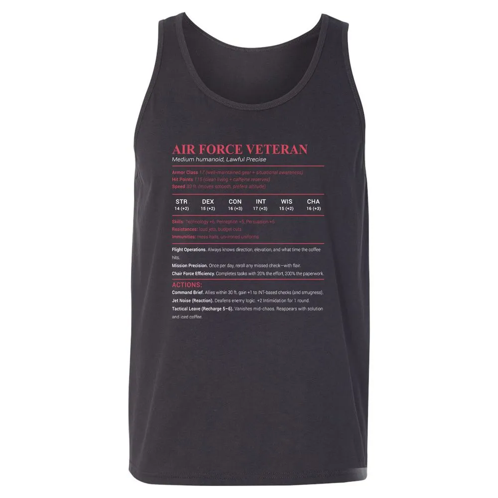 Air Force Veteran Unisex Jersey Tank - Dark Grey - 7